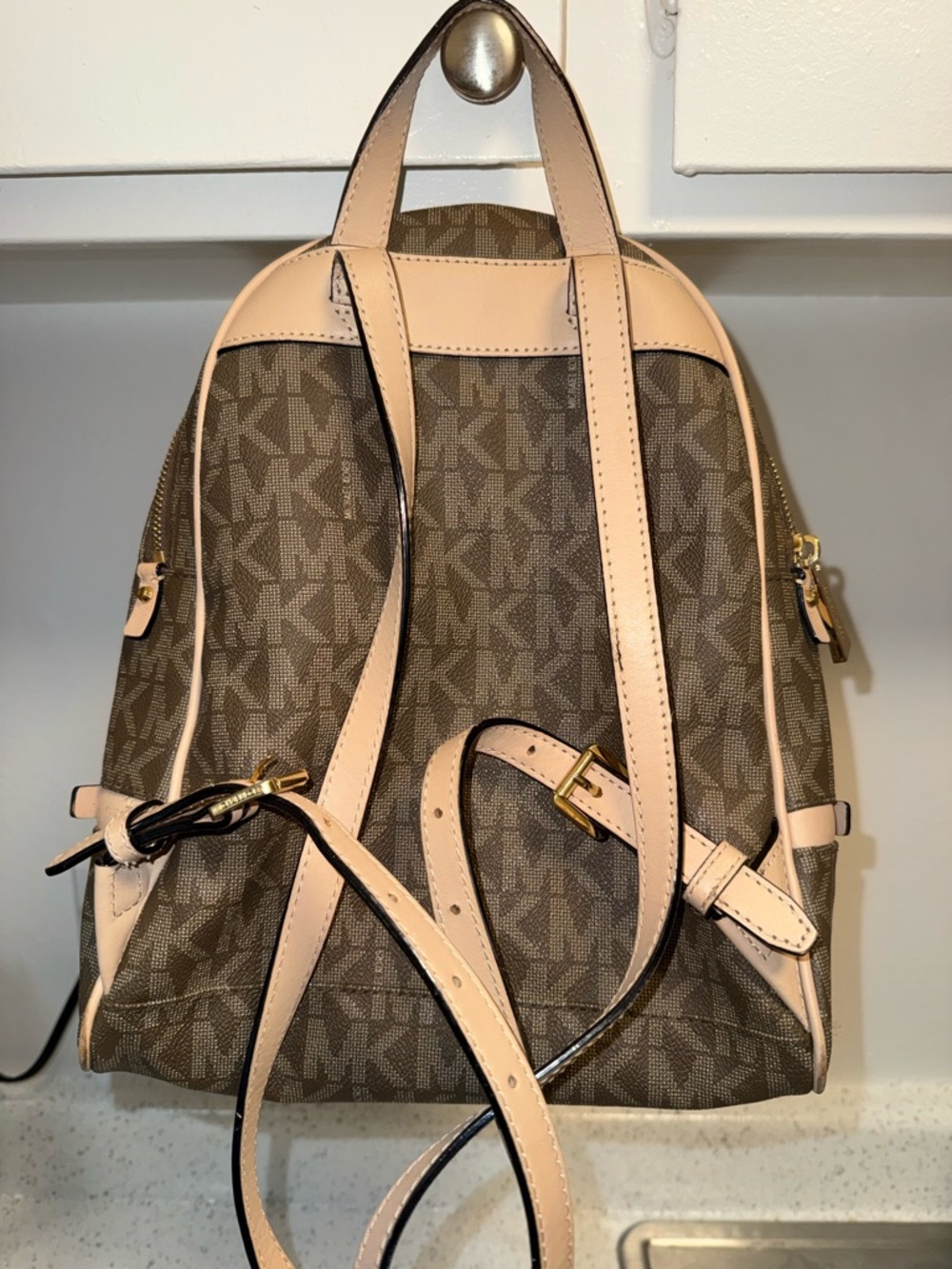Michael Kors Tan/Brown Signature Logo Mini Backpack - Picture 3 of 6